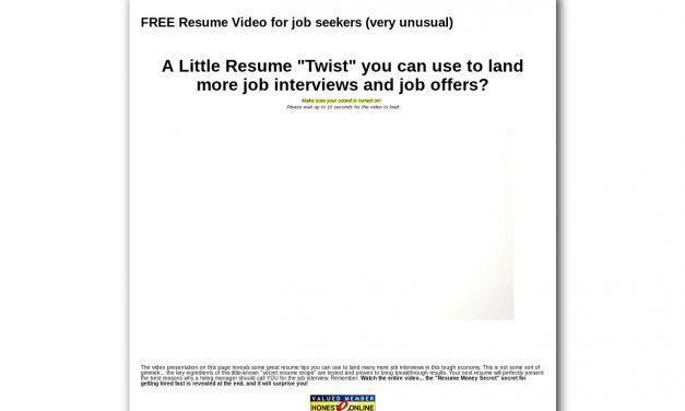 FREE Resume Video for the serious job seeker…