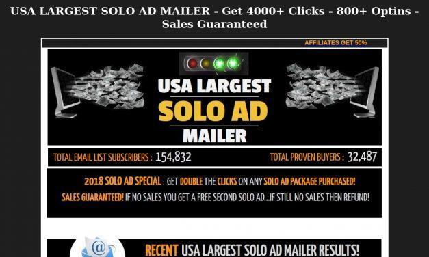 2018 USA Largest Solo Ad Mailer – 4000+ CLICKS – 800+ OPTINS – SALES GUARANTEED!
