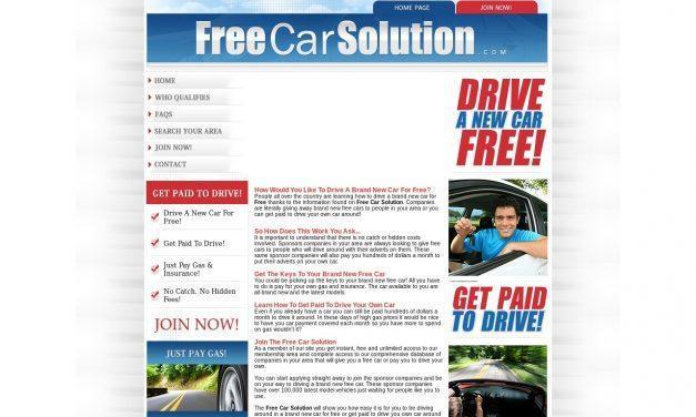 Free Car Solution – Get A Free Car Or Get Paid To Drive