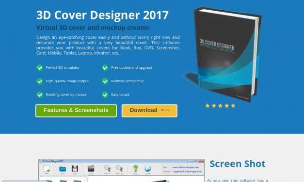 3D Cover Designer 2017 – Virtual 3D cover and mockup creator